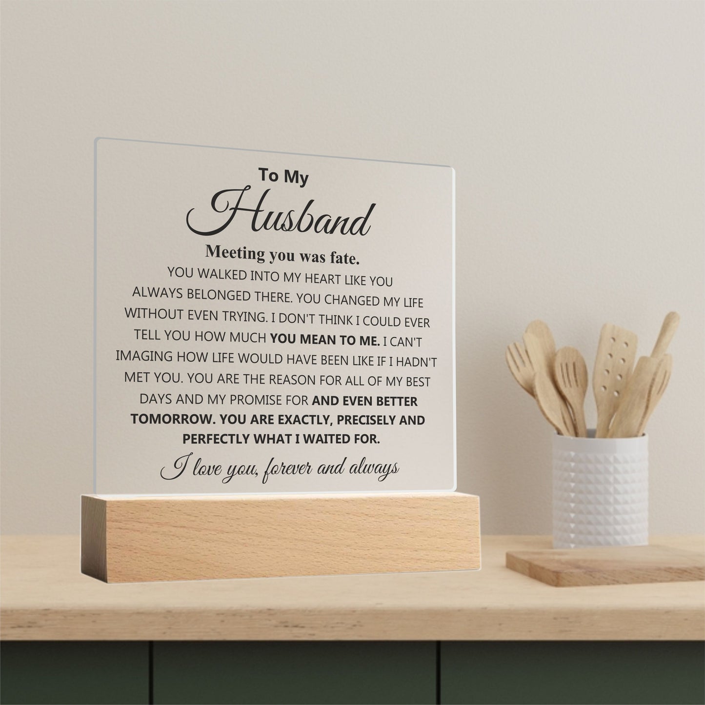 To my Husband Acrylic Plaque Gift from Wife Anniversary gift for Husband Birthday Romantic Gift Christmas Valentine's day keepsake gift