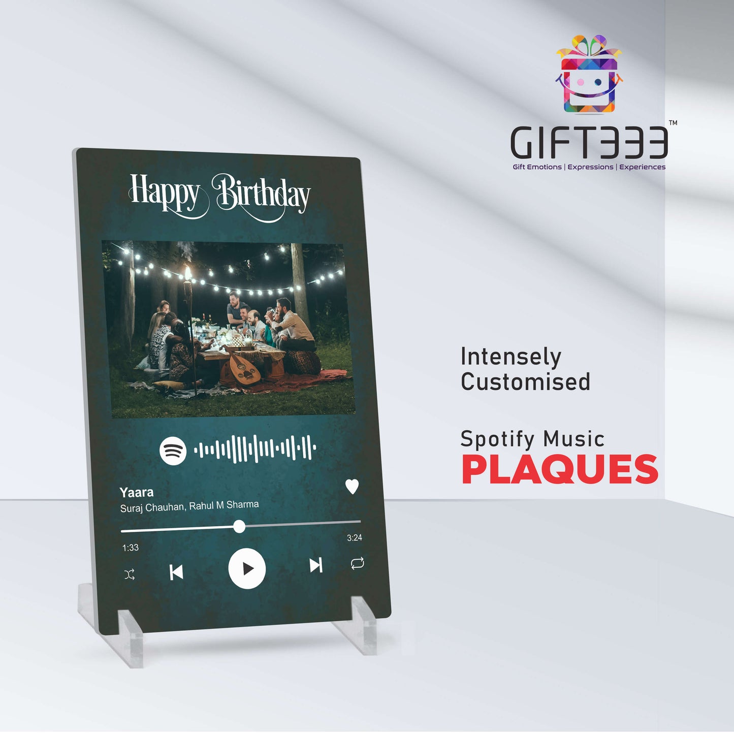 Customized Spotify Song Plaque - Spotify song code with custom photo and color plaque Acrylic Base