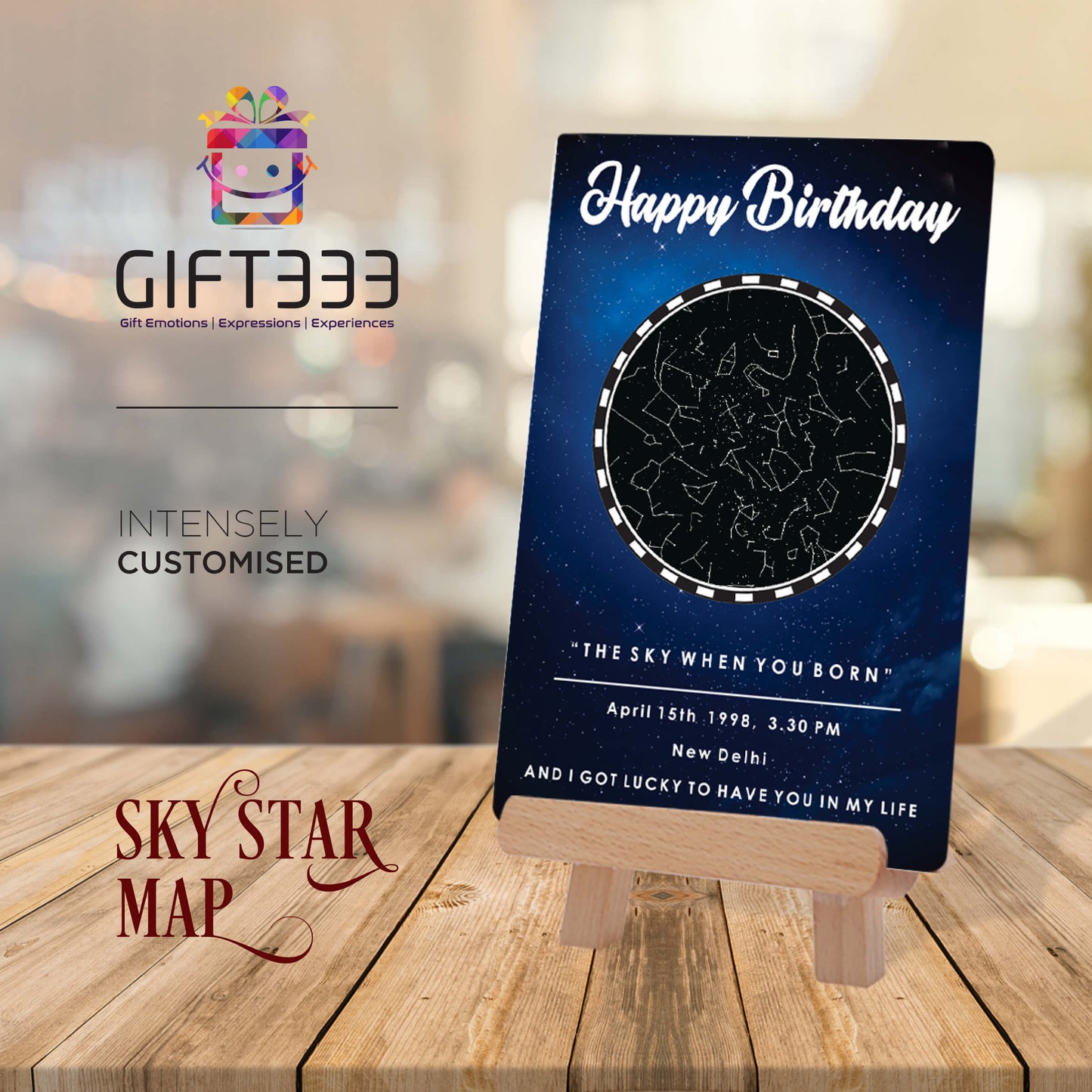 Sky Star Map Plaque with customized Colors | Personalized location night sky star map