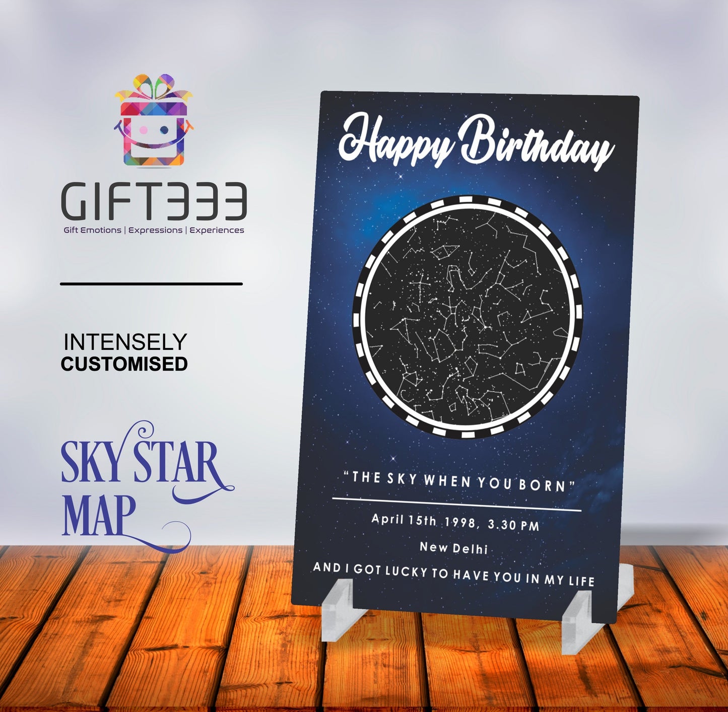Sky Star Map Plaque with customized Colors | Personalized location night sky star map