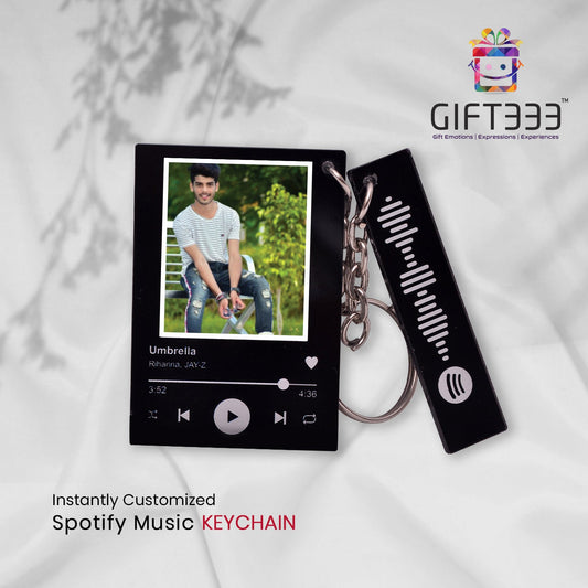 Customized Spotify keychain | with Spotify code part | Birthday Gifts for your loved one | Black