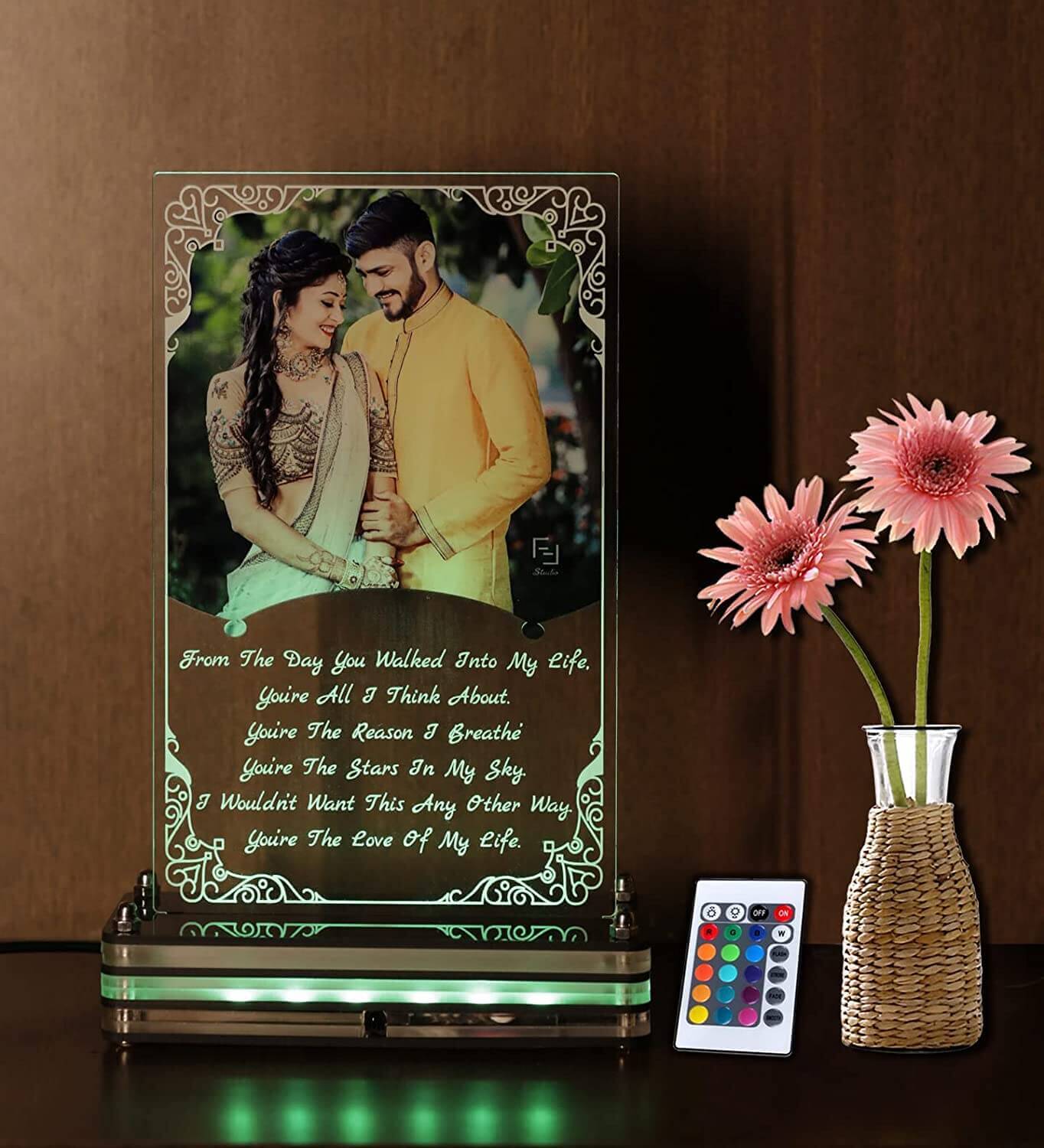 Customized LED plaque with personalized message | Remote control LED plaque