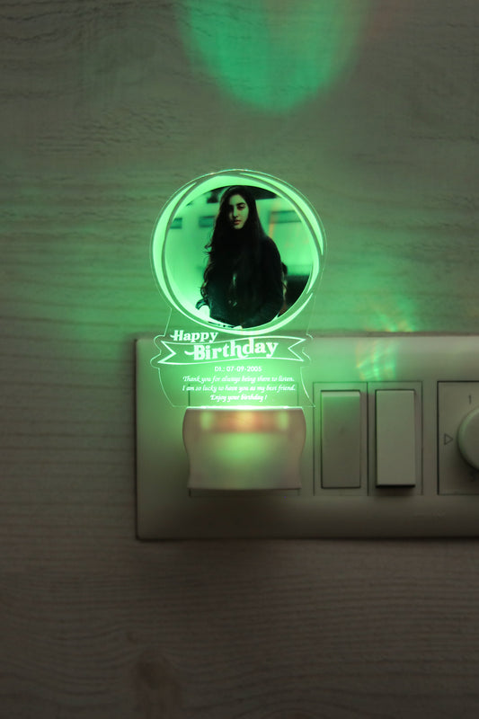 Personalized birthday Photo and Message Lamp | happy birthday customized bedroom LED light