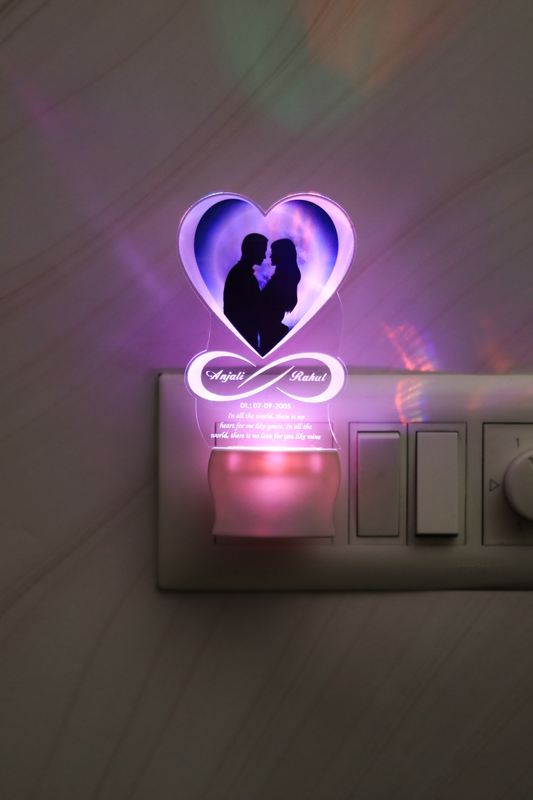 LED Lamp with Custom Photo and Message | Personalized Transparent plaque