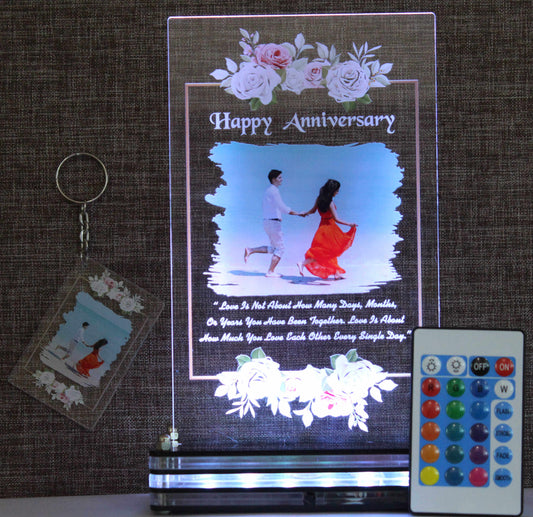 personalized Floral LED with Keychain combo | Remote control LED light plaque