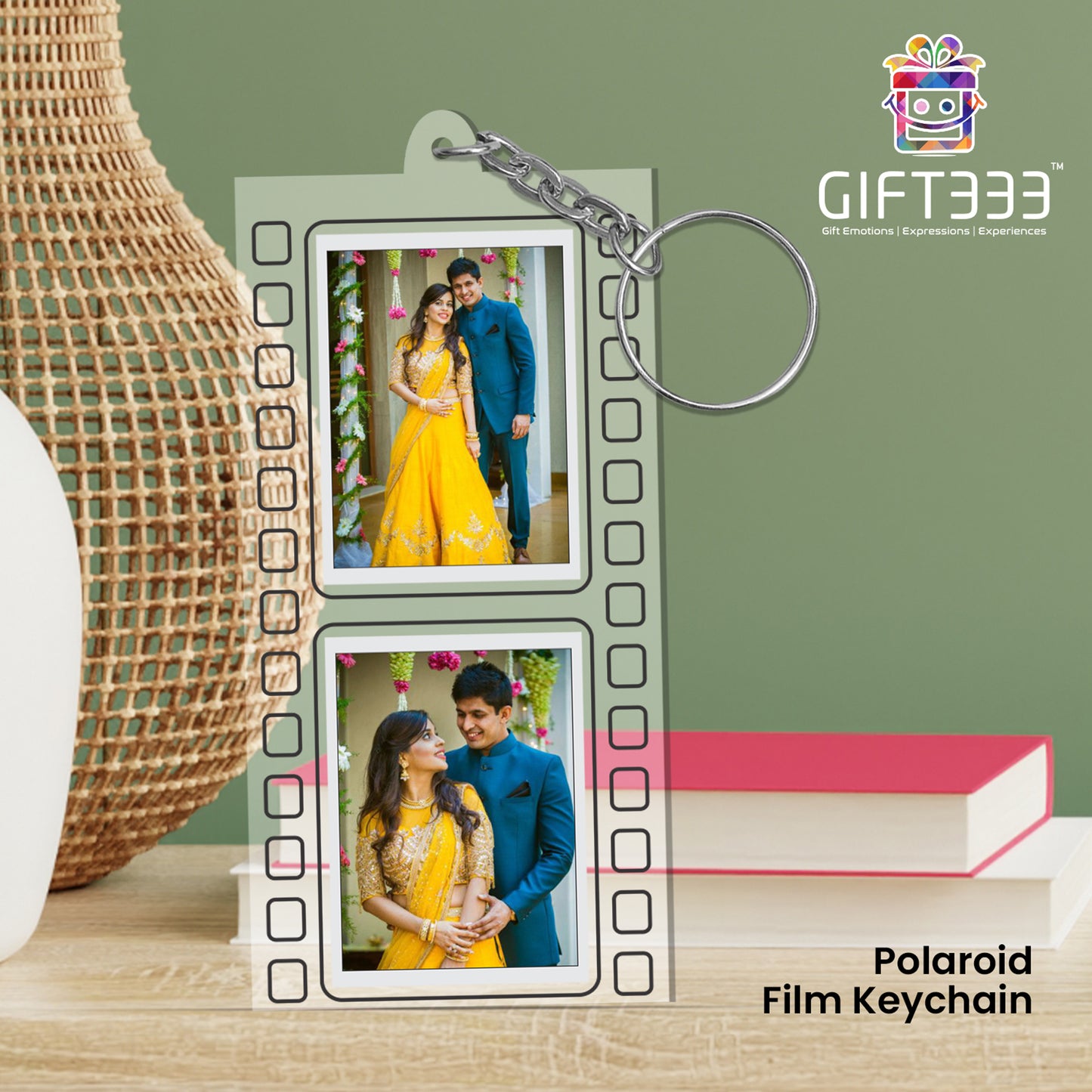 Personalized polaroid photo keychains | Transparent customized photo keychains