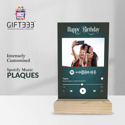 Customized Spotify Song Plaque - Spotify song code with custom photo and color plaque Wooden Stand