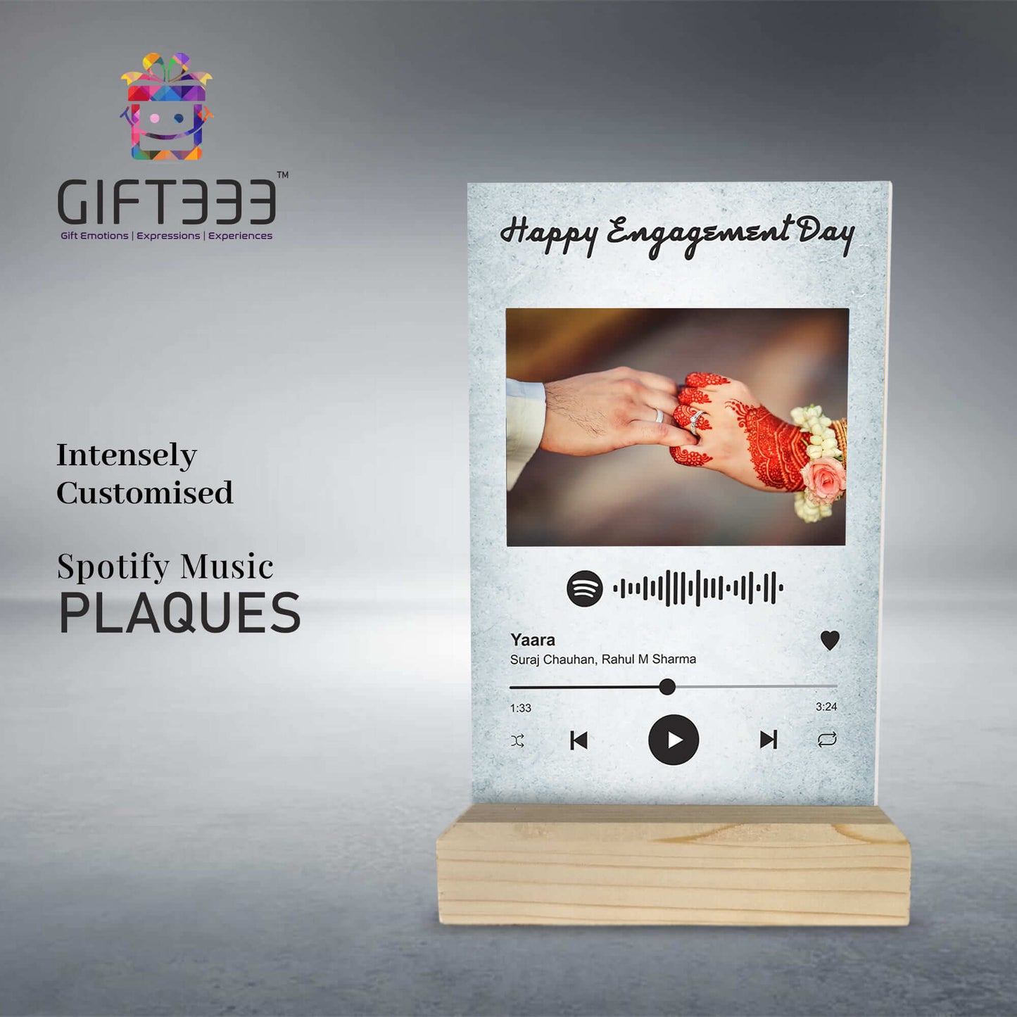 Customized Spotify Song Plaque - Spotify song code with custom photo and color plaque Wooden Stand