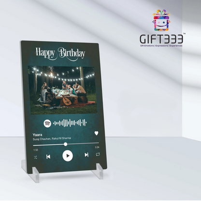 Customized Spotify Song Plaque - Spotify song code with custom photo and color plaque Acrylic Base