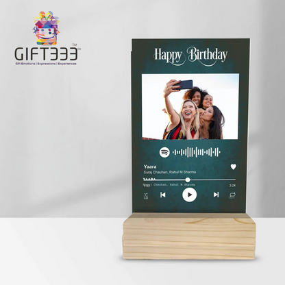 Customized Spotify Song Plaque - Spotify song code with custom photo and color plaque Wooden Stand