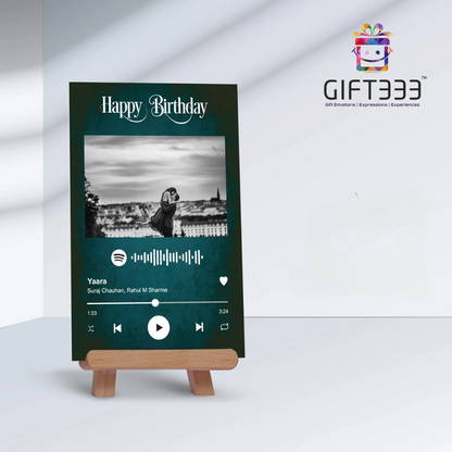 Customized Spotify Song Plaque - Spotify song code with custom photo and color plaque Easel Base