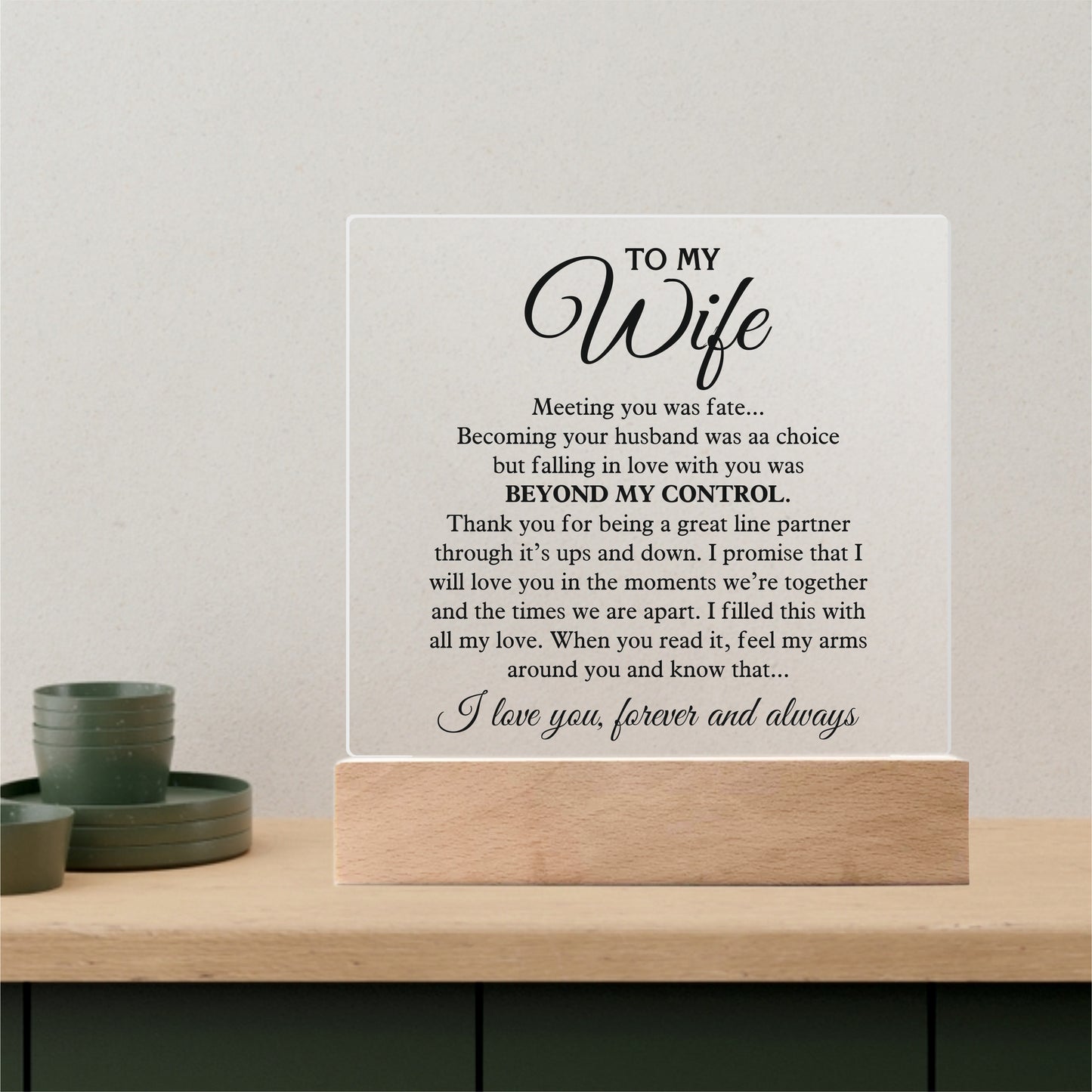 To My Wife Sentimental Gift, Office Gift for Wife, Wife Work Gift, Wife Birthday Gift, Wife on Anniversary, Surprise Wife Christmas Gift