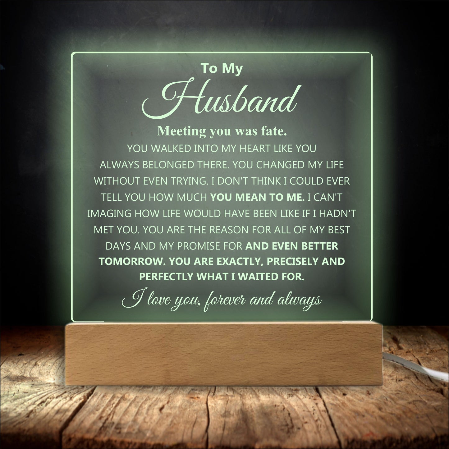 To my Husband Acrylic Plaque Gift from Wife Anniversary gift for Husband Birthday Romantic Gift Christmas Valentine's day keepsake gift