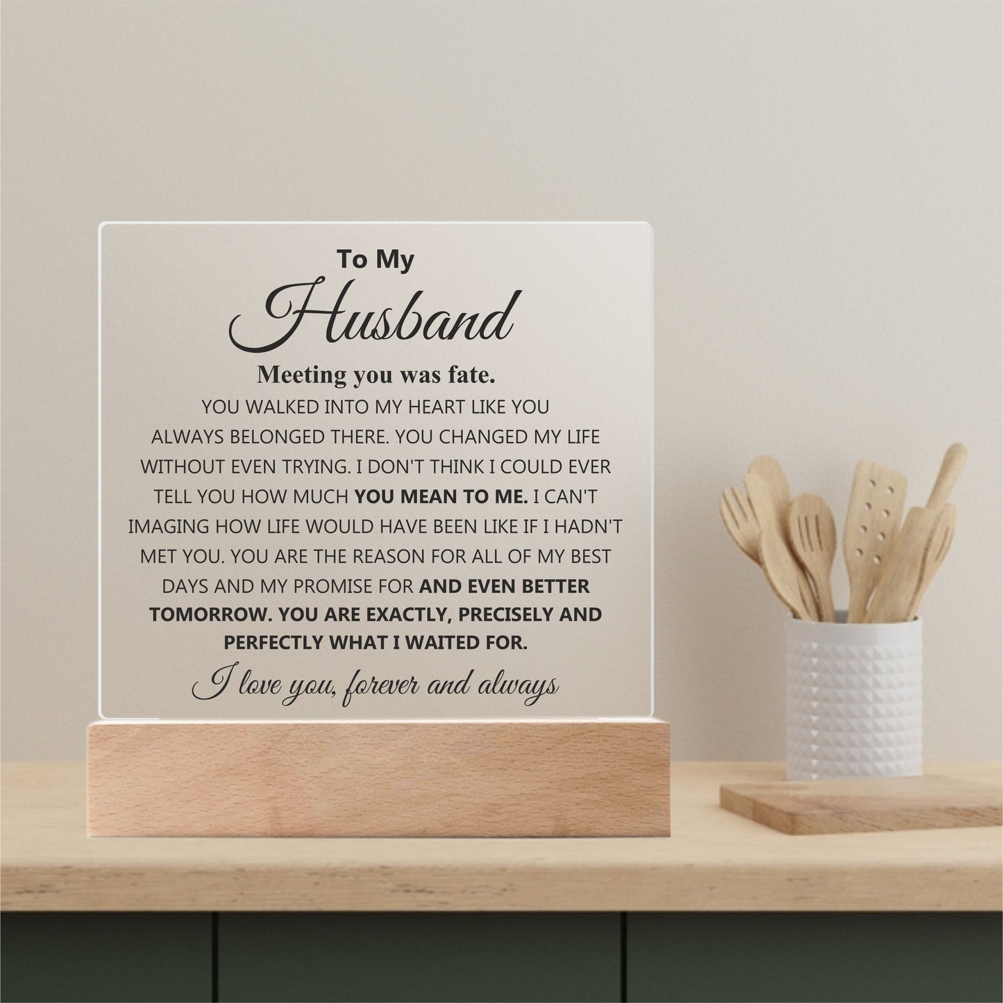 To my Husband Acrylic Plaque Gift from Wife Anniversary gift for Husband Birthday Romantic Gift Christmas Valentine's day keepsake gift