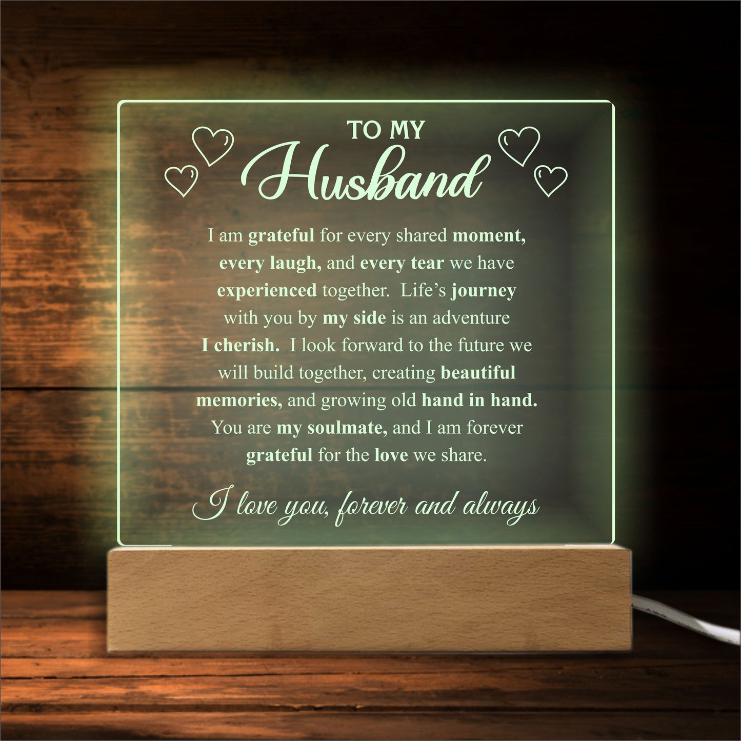 Personalized Acrylic Plaque for Husband, Wedding Anniversary Gift from Wife, Wedding Keepsake Gift for Husband, Father's Day Gift for Him