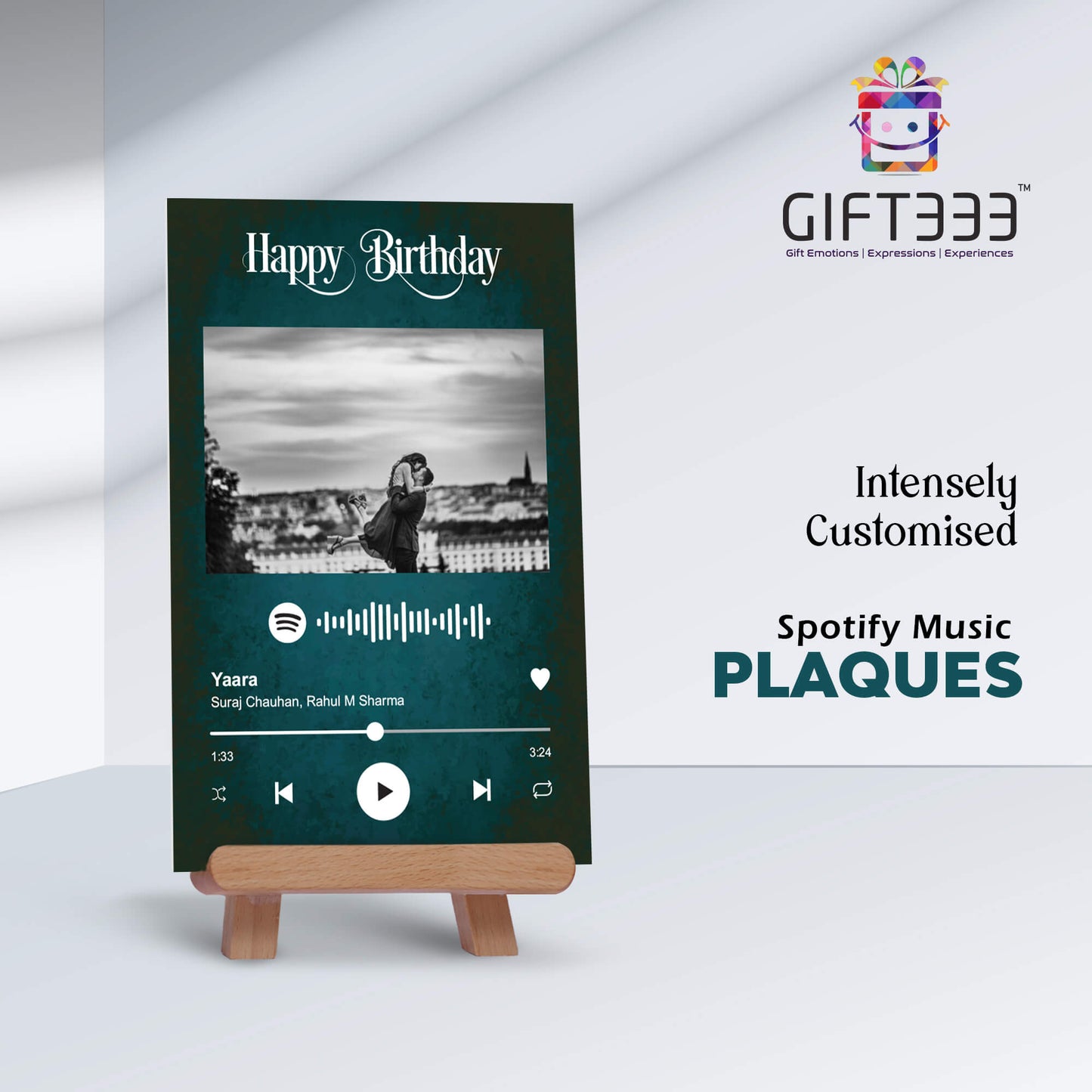 Customized Spotify Song Plaque - Spotify song code with custom photo and color plaque Easel Base