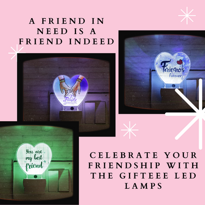 Gifteee brings UV-printed friendship LED lamps for your best friends | 7 Color Changing & UV Printed LED Plaque