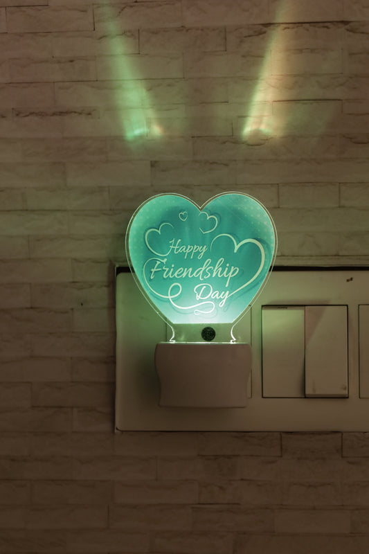 Happy Friendship LED Lamp | Gift For Friends | 7 Color Changing & UV Printed LED Plaque