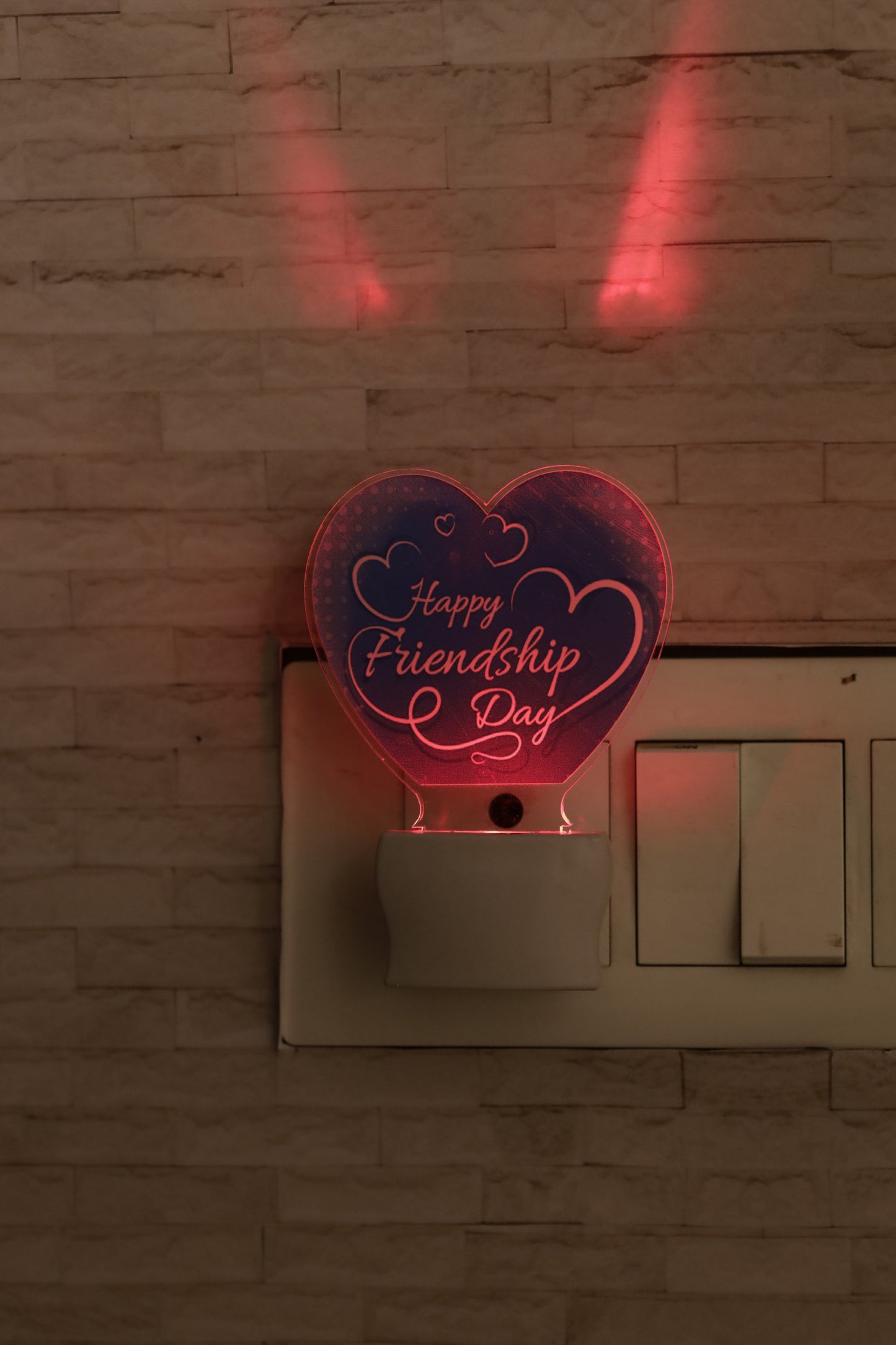 Happy Friendship LED Lamp | Gift For Friends | 7 Color Changing & UV Printed LED Plaque