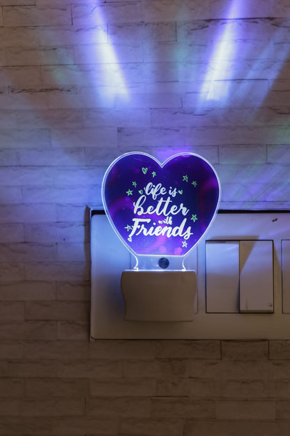 Life is Better With True Friends LED Gift Lamp