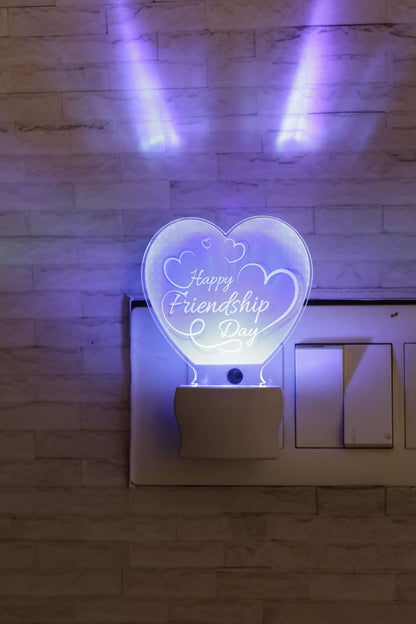 Happy Friendship LED Lamp | Gift For Friends | 7 Color Changing & UV Printed LED Plaque