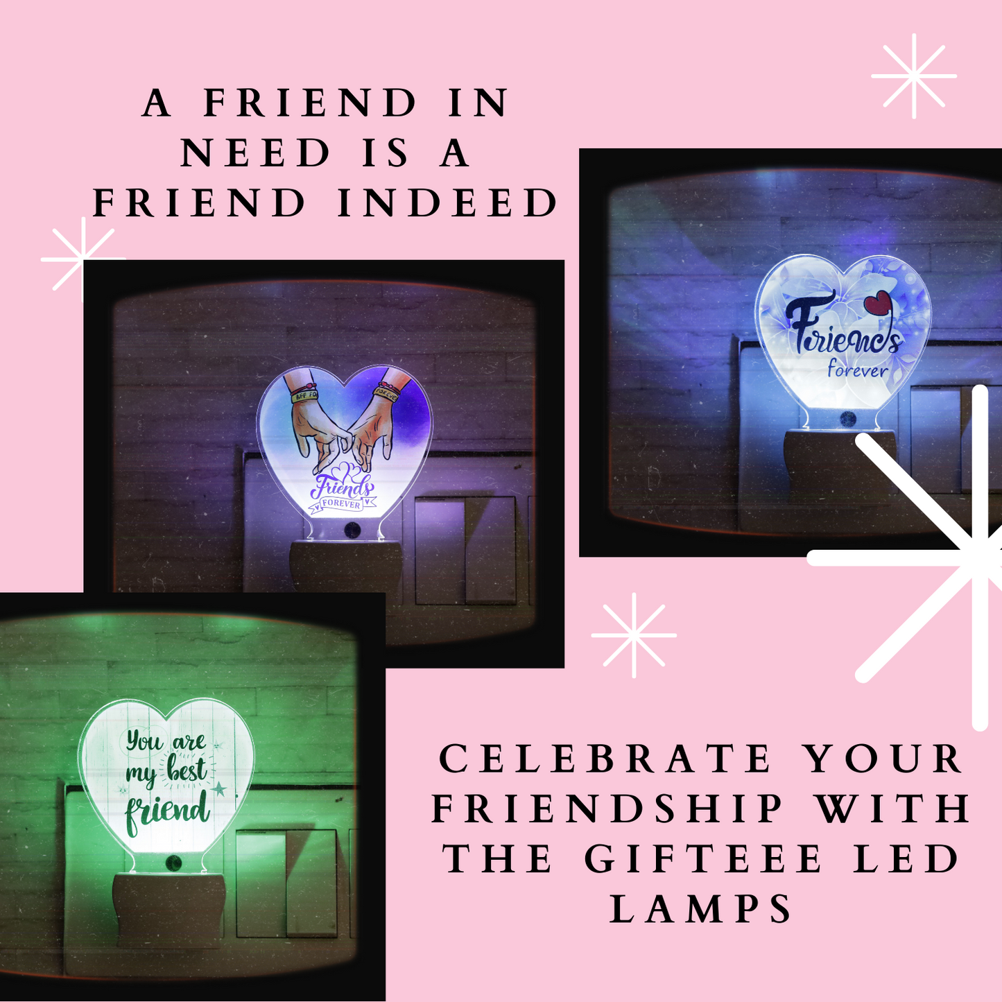 Gift For Friends | 7 Color Changing & UV Printed LED Plaque