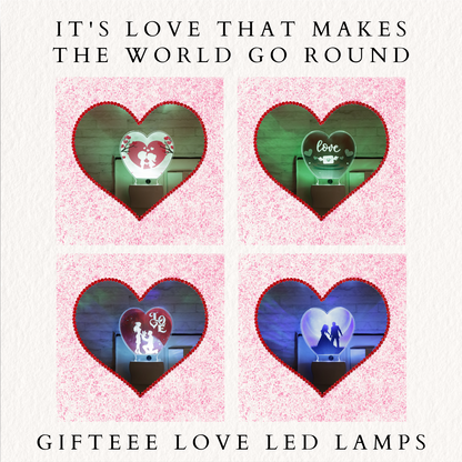 Gifteee Love LED Gift Lamp | Personalized Gift for Him or Her | 7 Color Changing Lights