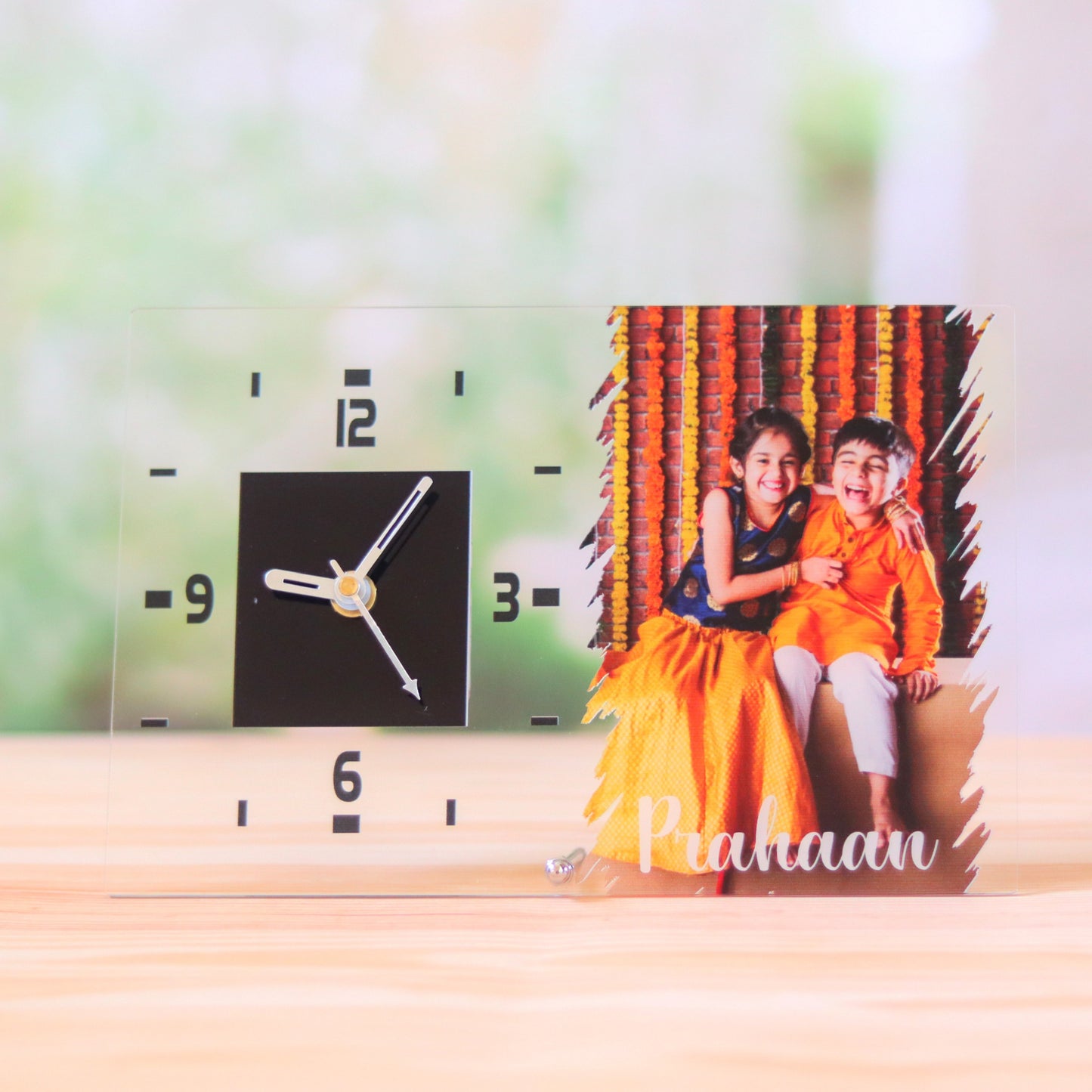 Personalized photo and name table clock | Customized birthday gifts