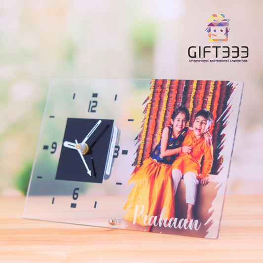 Personalized photo and name table clock | Customized birthday gifts