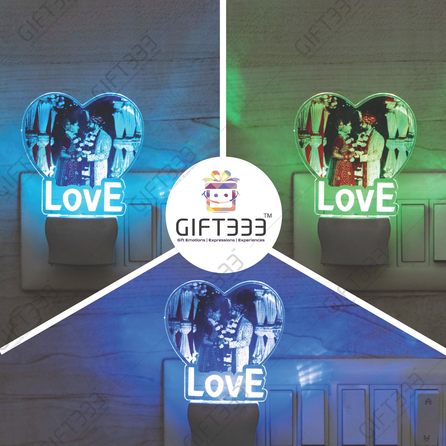 Heart shape Love themed customized LED lamp | Personalized photo gift