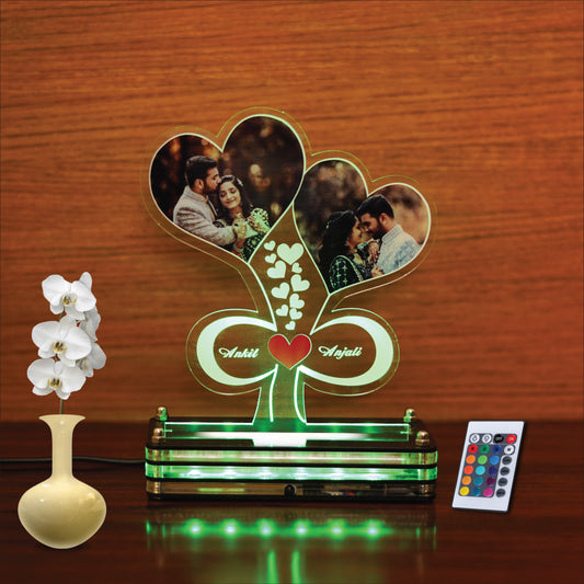 Remote control Infinity LED Tree with personalized photos | Customized LED lamp gifts