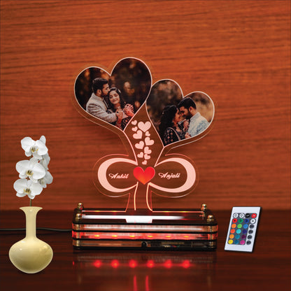 Remote control Infinity LED Tree with personalized photos | Customized LED lamp gifts