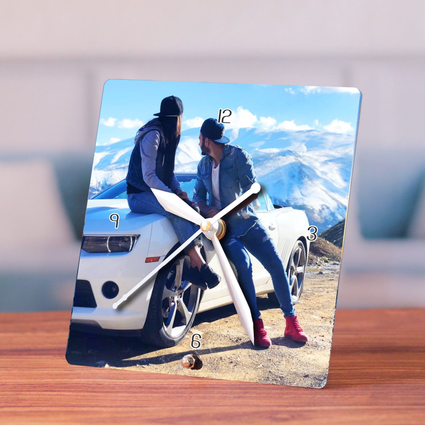 Customized Full Image Table Clock | Personalized photo table clock gift for birthday