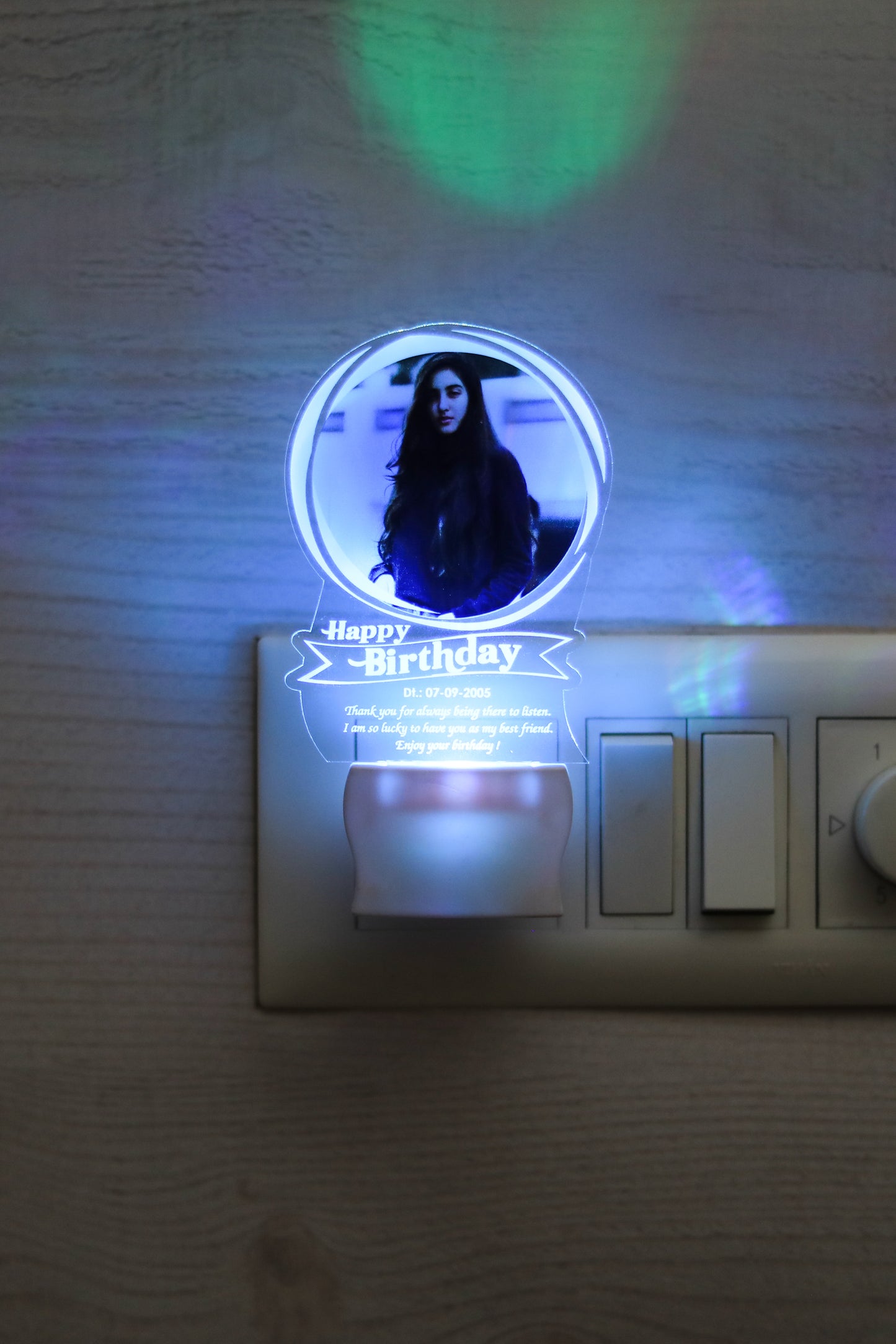 Personalized birthday Photo and Message Lamp | happy birthday customized bedroom LED light