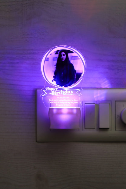 Personalized birthday Photo and Message Lamp | happy birthday customized bedroom LED light