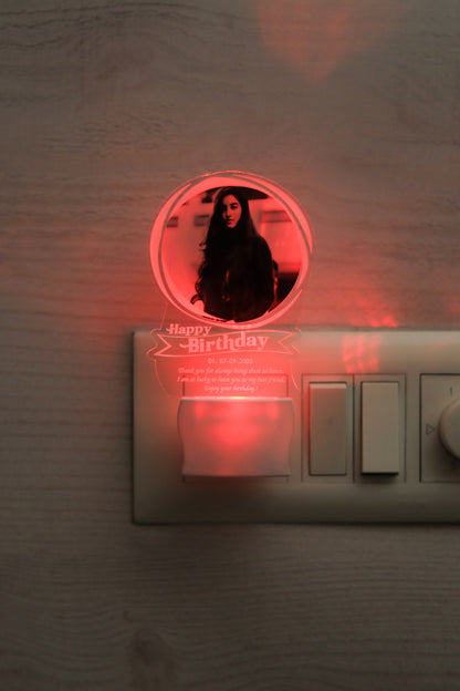 Personalized birthday Photo and Message Lamp | happy birthday customized bedroom LED light