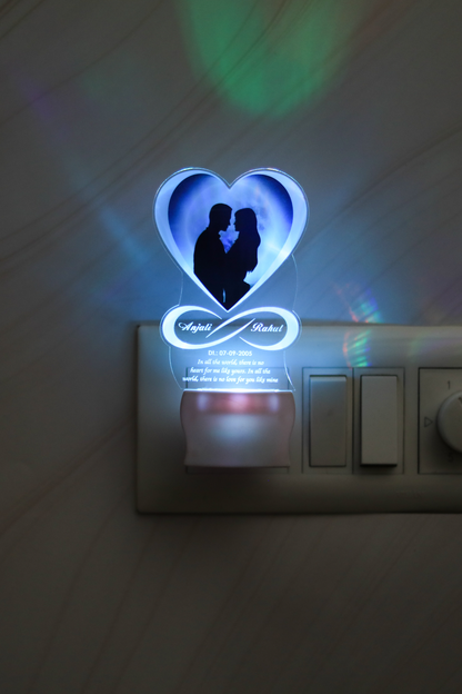 LED Lamp with Custom Photo and Message | Personalized Transparent plaque