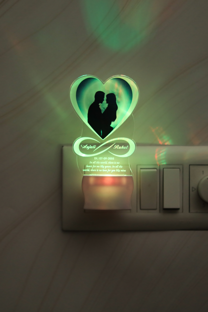 LED Lamp with Custom Photo and Message | Personalized Transparent plaque